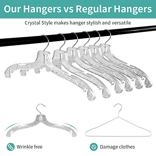 Perfecasa Crystal Clear Plastic Hangers 20 Pack, Clothe Hangers, Shirt Hangers with Open Notches, Dress Hangers, Non Slip Coat Hangers, Heavy Duty Perfecasa Crystal Clear Plastic Hangers 20 Pack, Clothe Hangers, Shirt Hangers with Open Notches, Dress Hangers, Non Slip Coat Hangers, Heavy Duty