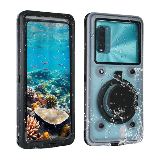 Waternaut Waterproof Phone Case, Ideal for Bath and Snorkeling, Wet Hands Touch, Smart Seal Check, Underwater HD Photography, Compatible with iPhone/Samsung/Android, IPX68 to 33ft, Black Frame