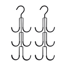 Cargue la imagen en el visor de la galería, Perfecasa Non Slip Purse Hanger 2 Pack, Handbag Hanger, Bag Keeper, Bag Organizer with Soft Coated Hook, fits Up to Six Bags on One Hanger, Space Saving, Black Color