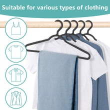 Load image into Gallery viewer, Perfecasa Flexible PP Plastic Clothes Hangers – Non-Slip, Lightweight, Space Saving, 30 Pack (Black/Dark Grey)