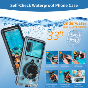 Waternaut iPhone Waterproof Case, Ideal for Bath and Snorkeling, Wet Hands Touch, Smart Seal Check, Underwater HD Photography, Compatible with iPhone/Samsung/Android, IPX68 to 33ft, Black Frame