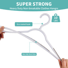 Load image into Gallery viewer, Perfecasa Flexible PP Plastic Clothes Hangers – Non-Slip, Lightweight, Space Saving, 30 Pack (White/Grey)
