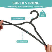 Load image into Gallery viewer, Perfecasa Flexible PP Plastic Clothes Hangers – Non-Slip, Lightweight, Space Saving, 30 Pack (Black/Dark Grey)