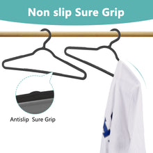 Load image into Gallery viewer, Perfecasa Flexible PP Plastic Clothes Hangers – Non-Slip, Lightweight, Space Saving, 30 Pack (Black/Dark Grey)