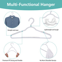 Load image into Gallery viewer, Perfecasa Flexible PP Plastic Clothes Hangers – Non-Slip, Lightweight, Space Saving, 30 Pack (White/Grey)