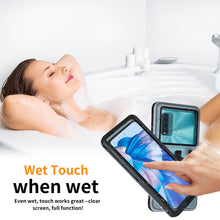 Load image into Gallery viewer, Perfecasa Waterproof Phone Case, Ideal for Bath and Snorkeling, Wet Hands Touch, Smart Seal Check, Underwater Photography, Compatible with iPhones, Samsung, Android IPX68 to 33ft, Black Frame