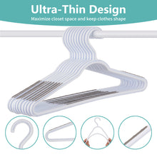 Load image into Gallery viewer, Perfecasa Flexible PP Plastic Clothes Hangers – Non-Slip, Lightweight, Space Saving, 30 Pack (White/Grey)