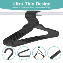 Load image into Gallery viewer, Perfecasa Flexible PP Plastic Clothes Hangers – Non-Slip, Lightweight, Space Saving, 30 Pack (Black/Dark Grey)