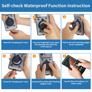 Perfecasa Waterproof Phone Case, Ideal for Bath and Snorkeling, Wet Hands Touch, Smart Seal Check, Underwater Photography, Compatible with iPhones, Samsung, Android IPX68 to 33ft, Black Frame