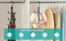 Cargue la imagen en el visor de la galería, Perfecasa Non Slip Purse Hanger 2 Pack, Handbag Hanger, Bag Keeper, Bag Organizer with Soft Coated Hook, fits Up to Six Bags on One Hanger, Space Saving, Black Color