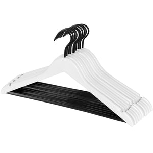 White Tubular Plastic Clothes Hanger Withnotches - 17 For Sale