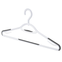 Load image into Gallery viewer, Perfecasa Extra Non Slip Plastic Clothes Suit Hangers with Sure Grip Rubber, 30 Pack, with 360° Swivel Hook, Space Saving, Light Weight, Wet and Dry Use (Pure White/ Cool Grey)