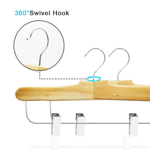 Perfecasa Natura Perchas de madera para pantalones, 10 unidades