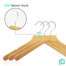 Load image into Gallery viewer, Perfecasa Natural Coat Wooden Hangers 10 Pack