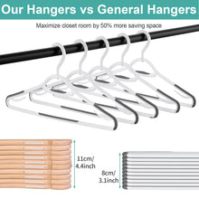 Load image into Gallery viewer, Perfecasa Extra Non Slip Plastic Clothes Suit Hangers with Sure Grip Rubber, 30 Pack, with 360° Swivel Hook, Space Saving, Light Weight, Wet and Dry Use (Pure White/ Cool Grey)