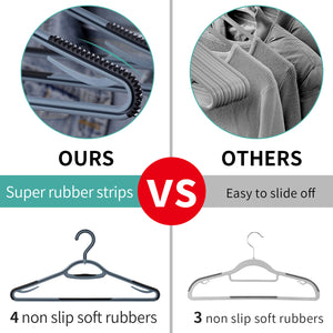 Perfecasa - Paquete de 30 perchas de plástico gris frío con gancho giratorio de 360 ​​°
