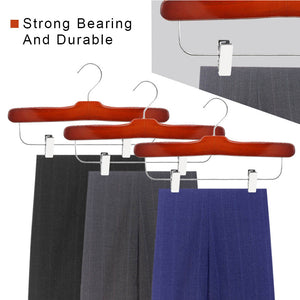 Perfecasa Cherry Wooden Pants Hangers 10 Pack