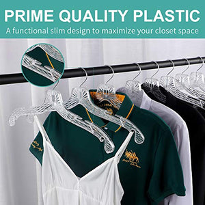 Perfecasa Crystal Clear Plastic Diamond Cut, Acrylic Hangers 20pcs