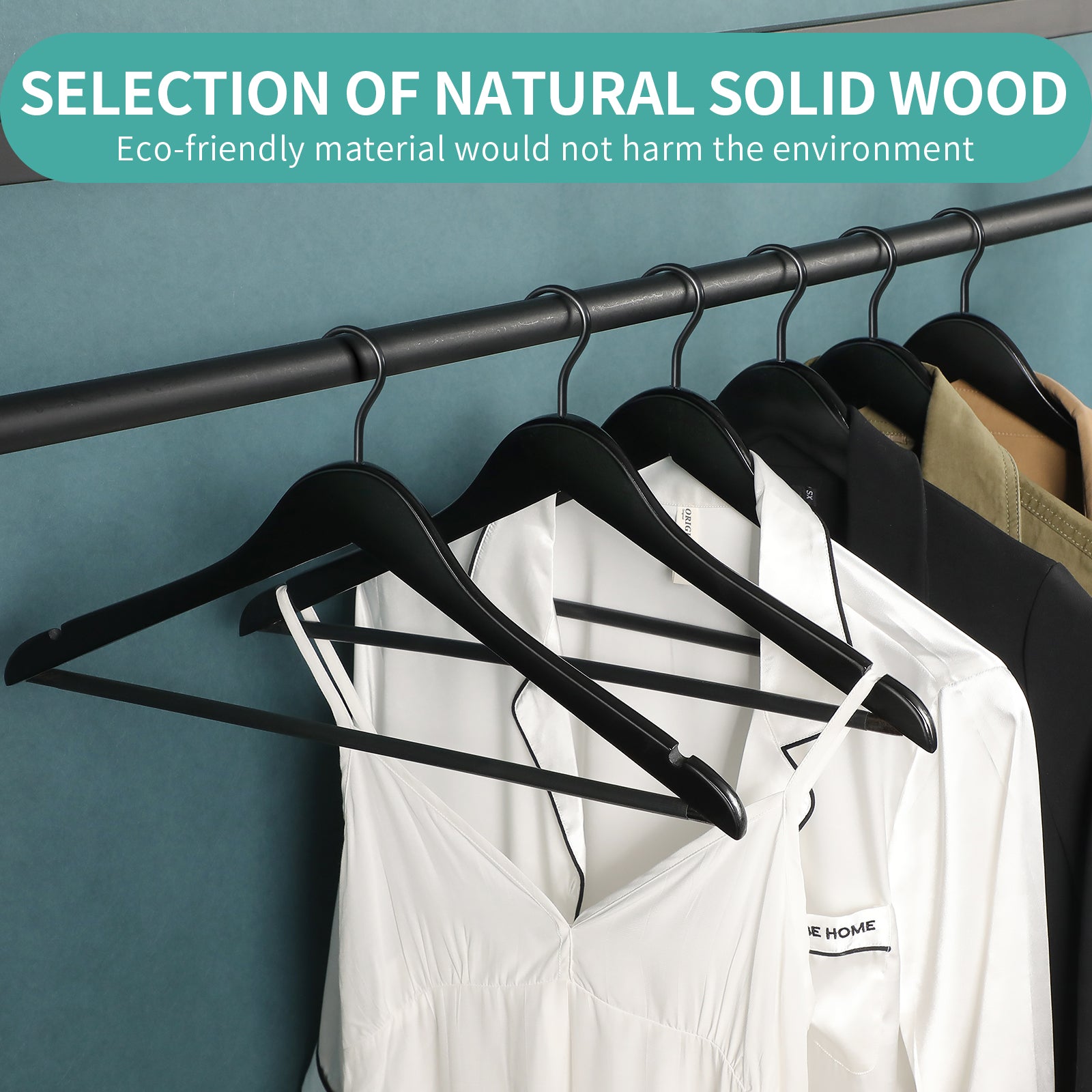 Perfecasa Grade A Solid Wood Hangers 20 Pack, Suit Hangers, Coat Hangers, Non