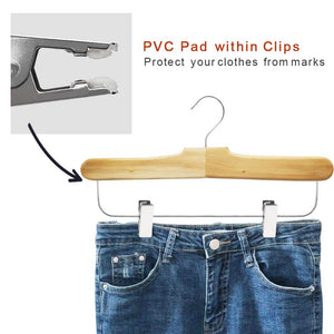 Perfecasa Natura Perchas de madera para pantalones, 10 unidades