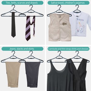 Perfecasa - Paquete de 30 perchas de plástico gris frío con gancho giratorio de 360 ​​°