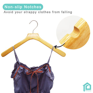 Perfecasa Natural Coat Wooden Hangers 10 Pack