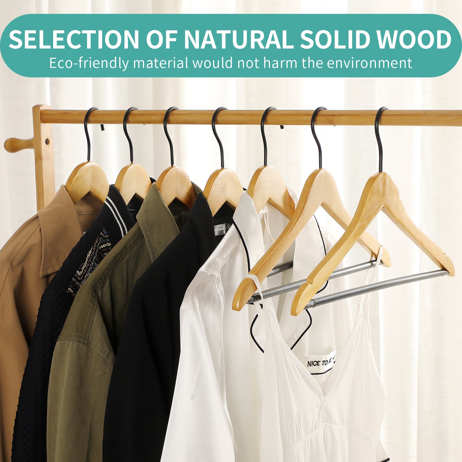 Wooden Coat Hanger, 20 Pack Heavy Duty Clothes Hangers, Natural Wood Color,  Natural Wood Hangers for, Jackets, Pants, Suits