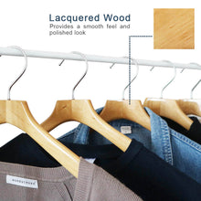 Load image into Gallery viewer, Perfecasa Natural Coat Wooden Hangers 10 Pack