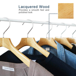 Perfecasa Natural Coat Wooden Hangers 10 Pack