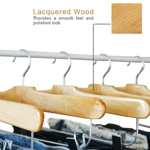 Perfecasa Natura Perchas de madera para pantalones, 10 unidades