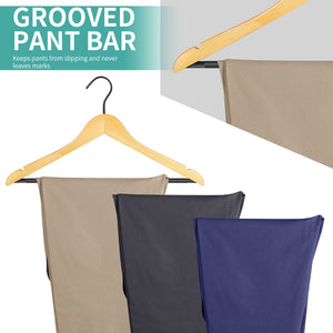 Perfecasa Perchas De Madera Natural Paquete De 20 Ganchos Mejorados