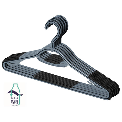 Perfecasa - Paquete de 30 perchas de plástico gris frío con gancho giratorio de 360 ​​°