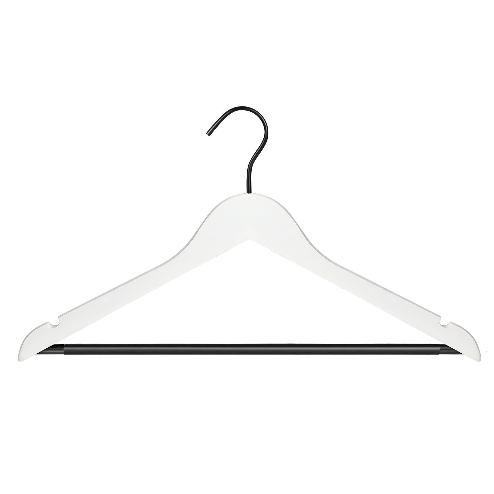 Perfecasa Premium Wooden Clothes Hangers 20 Pack, Wood Hangers with Noise  Canceling Hook, Heavy Duty Hangers, Coat Hangers, Shirt Hangers, with Non  Slip Pant Bar and Two Open Notches (Black Color)
