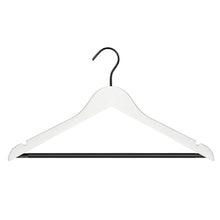 Load image into Gallery viewer, Perfecasa Premium Wooden Clothes Hangers, Suit Hanger with Noise Canceling Hook, Non Slip Pant Bar and Two Open Notches (White Color)